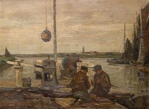 Netzflicker An Der Schleuse In Nieuport by Wilhelm Hambuechen