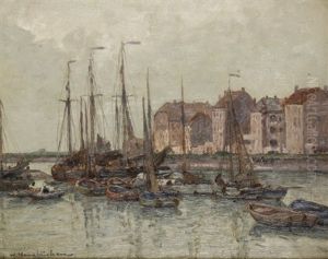 Voiliers Au Port by Wilhelm Hambuechen