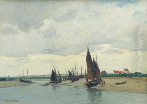 Fishing Boats At Low Tide