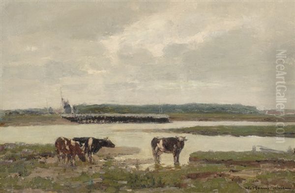 Cows By The River The Ijssel - view 1