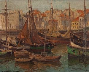 Boote Im Hafen by Wilhelm Hambuechen