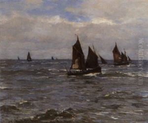Segelboote Auf Der Nordsee by Wilhelm Hambuechen