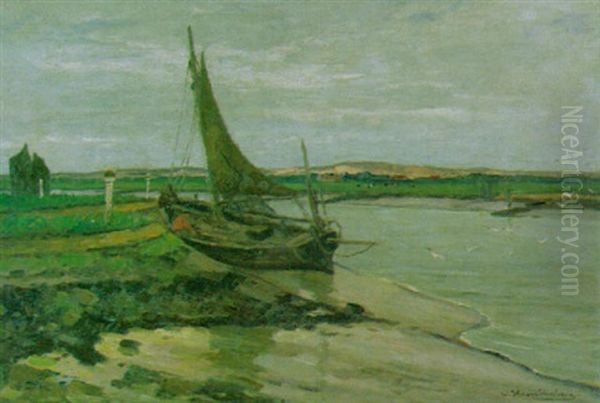 Fischerboot Im Siel - view 1