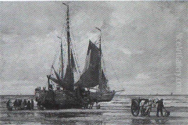 Fischerboote Und Pferdekarren Am Strand - view 1
