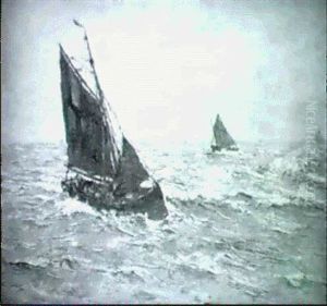 Fischerboote Auf See by Wilhelm Hambuechen