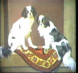 Zwei King Charles Cavalier Spaniel by Julius Hamburger