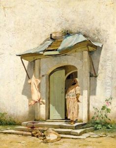 Butcher Outside A Doorway by Osman Hamdi Bey