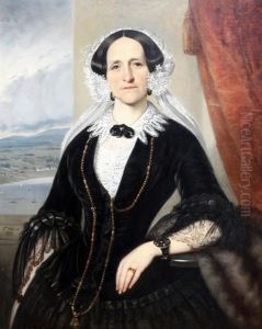 Portrait Of Mme. Charles Turgeon (nee Emilie Lemaire St. Germain) by Theophile Hamel