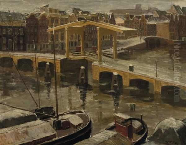 Magere Brug In Sneeuw - view 1
