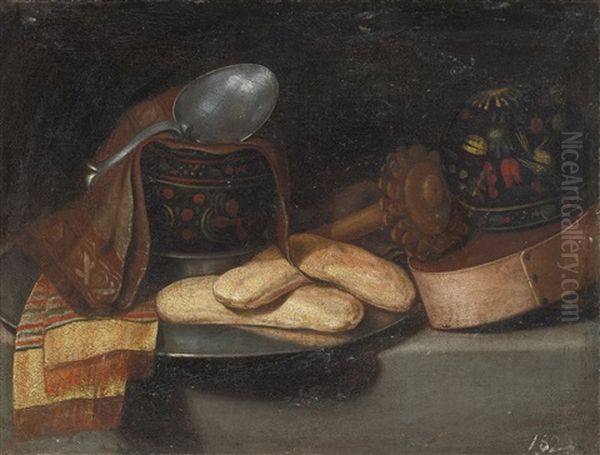 A Chocolate Service With A Wooden Box Of Packed Chocolate, Two Lacquered Gourd Drinking Bowls, A Wooden Milk Whisk, Napkins, A Spoon And Pastries On A Pewter Plate - view 1