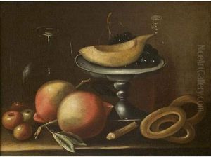 Nature Morte Aux Fruits Et Patisseries by Juan Van Der Hamen Y Leon