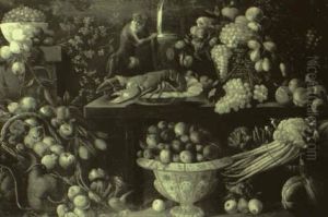 Nature Morte De Fruits, Homards Et Singe Nature Morte De Fruits, Homards Et Singe