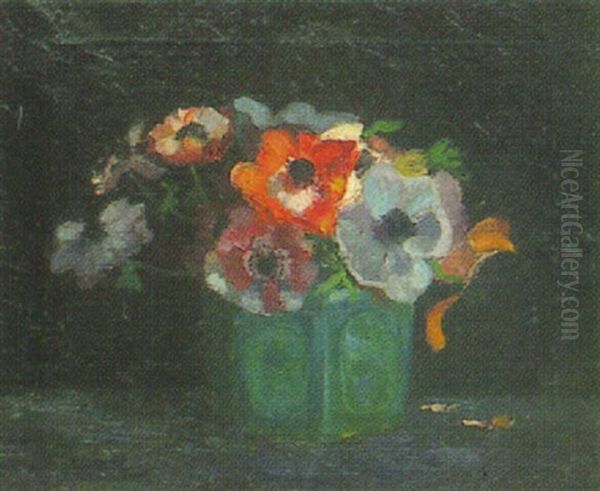 Anemonen In Gruner Vase - view 1