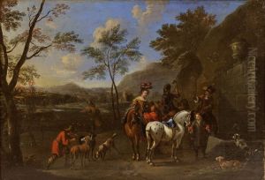 Hunting Party At A Watering Fountain
