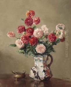 Pompom Dahlias by Alice Marian Ellen Bale