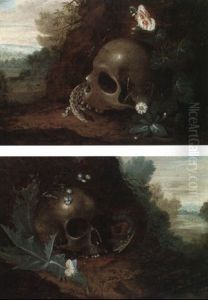 Vanitasmotiven (pair As Pendants)