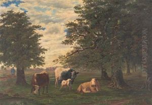 Resting Cattle 1884 by Gawen Hamilton