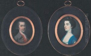 Portrait Of Mr. Blair Wearing Grey Coat, Red Waistcoat, White Stock And Lace Cravat, His Hair Worn In Queue