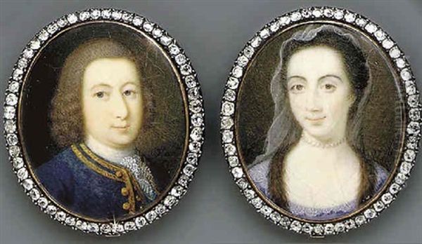 Mr. John Kirwan In Gold Bordered Blue Coat And Waistcoat, Frilled Lace Cravat, Powdered Bag Wig - view 1
