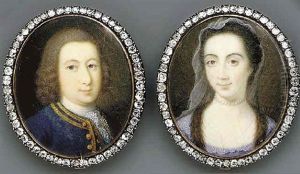 Mr. John Kirwan In Gold Bordered Blue Coat And Waistcoat, Frilled Lace Cravat, Powdered Bag Wig by Gustavus Hamilton