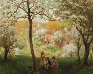 Children In A Spring Landscape
