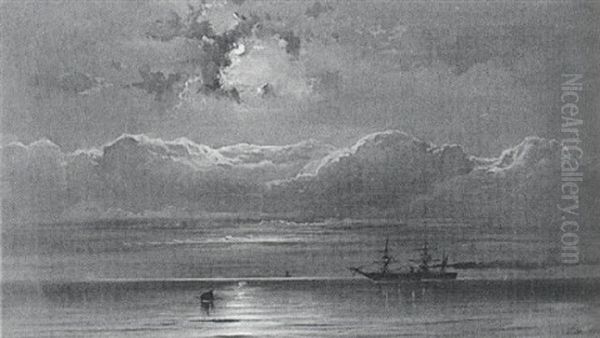 Ship Sailing In The Moonlight - view 1