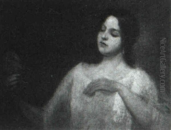 Young Girl Looking In Mirror - view 1
