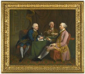 Portrait Of George Montagu Dunk, 2nd Earl Of Halifax (1716-1771), With His Two Secretaries, Edward Sedgwick And Lovell Stanhope