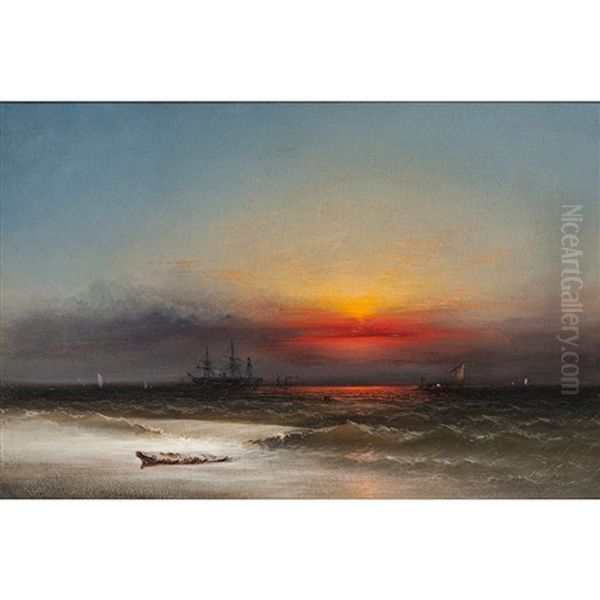 Coastal Scene At Sunset - view 1