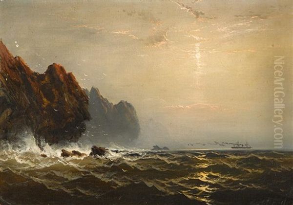 Steamer Off A Rocky Coast - view 1