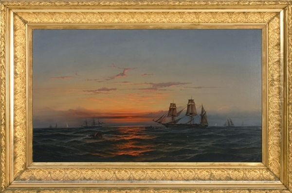 Dramatic Sunset At Sea - view 1