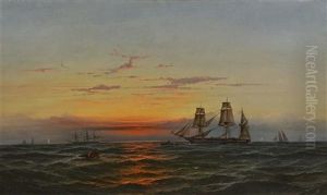 Sunset At Sea by James Hamilton