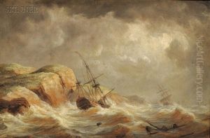 Ships Along A Rocky Coast (+ Ship Ashore; 2 Works) by James Hamilton