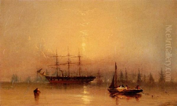 Sunset On Boston Harbor - view 1