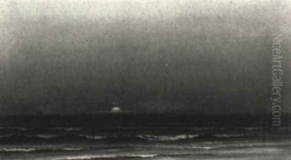 Sunset With Ships On The Horizon - view 1
