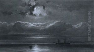 Steamship In Moonlight Steamship In Moonlight
