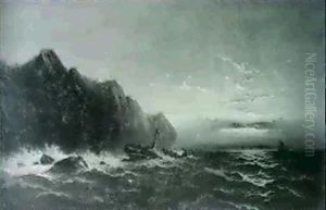 Shipwreck At Sunset by James Hamilton