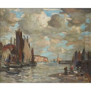 View Of A Scottish Harbour by James Whitelaw Hamilton