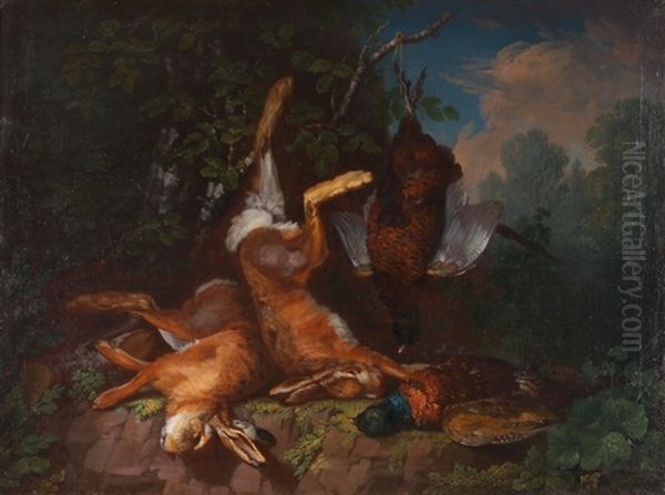 Grosses Jagdstillleben Mit Hasen Und Fasanen - view 1