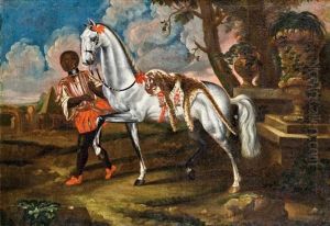 Lipizzaner Mit Dem Fell Eines Leoparden by Johann Georg de Hamilton