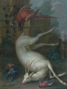 Nature Morte Au Chevreuil Albinos by Johann Georg de Hamilton