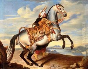 An Arab Horse With An Oriental Groom