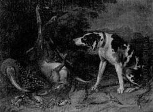 Le Chien Surveillant Le Trophee De Chasse by Johann Georg de Hamilton