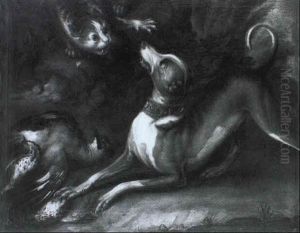 Jagdhunde Mit Erlegten Vogeln by Johann Georg de Hamilton