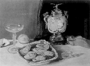 Still Life With Oysters And A Japanese Shibayama Decorated Koro by Margaret (Maggie) Hamilton