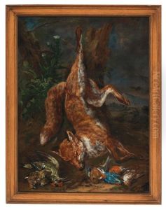 A Pair Of Still Lifes With A Fox And Hare by Philipp Ferdinand de Hamilton