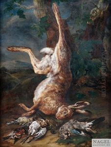 Jagdstilleben Mit Erlegtem Fuchs. Jagdstilleben Mit Erlegtem Hasen by Philipp Ferdinand de Hamilton
