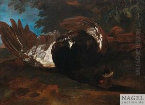 Jagdstilleben Mit Erlegtem Auerhahn