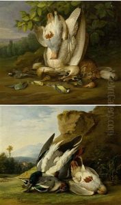 Jagdstillleben Mit Vogeln (pair) by Philipp Ferdinand de Hamilton