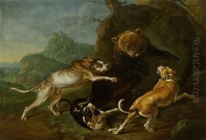 Gegenstucke: Wildschwein- Und Barenjagd (pair) by Philipp Ferdinand de Hamilton